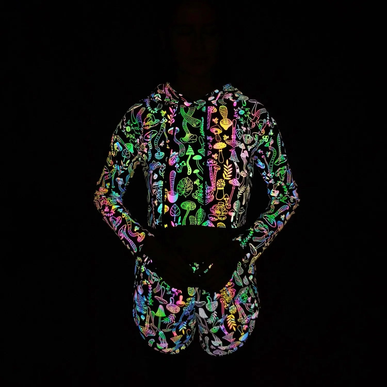 Colorful Reflective Mushroom Printed