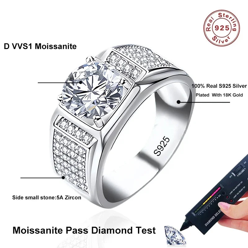 1ct D Color Moissanite Wedding Ring