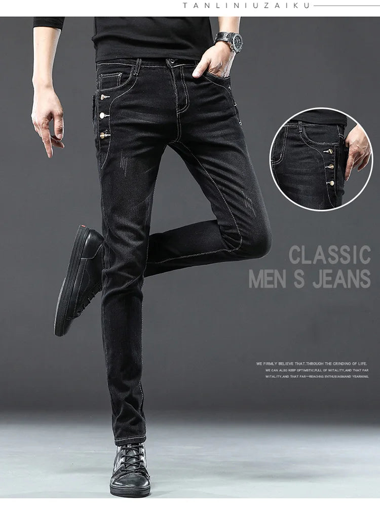 Classic Slim Vintage Fashion  Designer Jeans