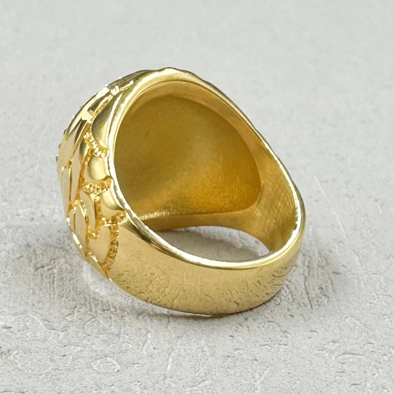 gold color 316L Stainless Steel JESUS Cross Ring