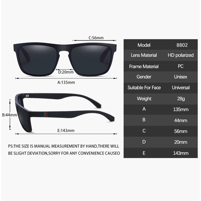 Ravenisa Square Vintage Polarized Sunglasses