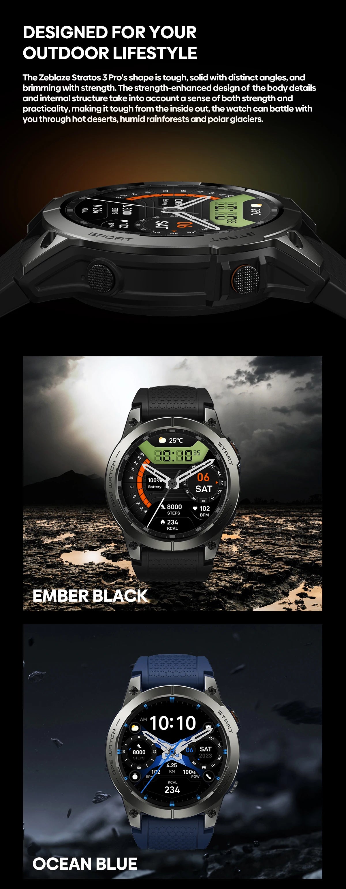 Zeblaze Stratos 3 PRO GPS Smart Watch