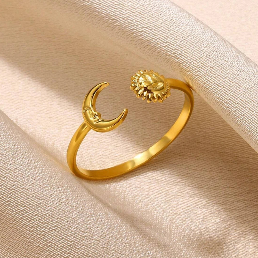 Vintage Ancient Greek Arethusa Goddess Coin Ring - gold plated
