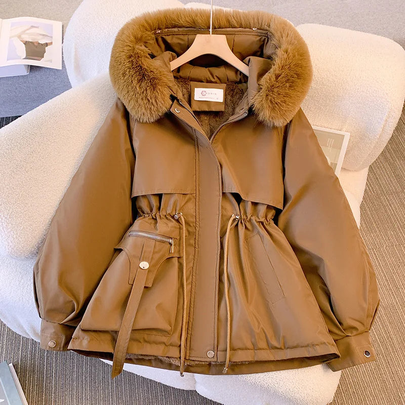 Fleece Lined Hood Down Jacket