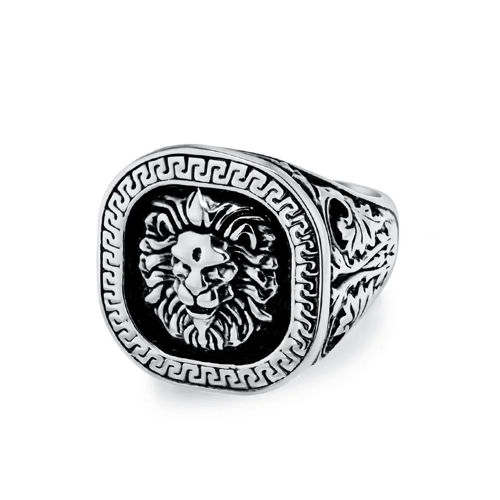 American Retro Stylish Domineering Pattern Lion Head Ring