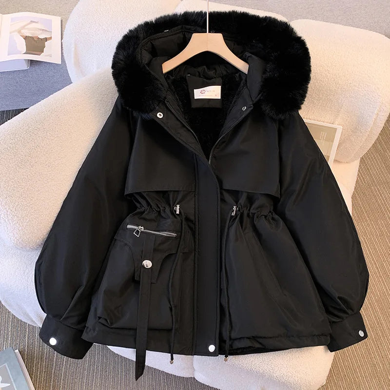 Fleece Lined Hood Down Jacket