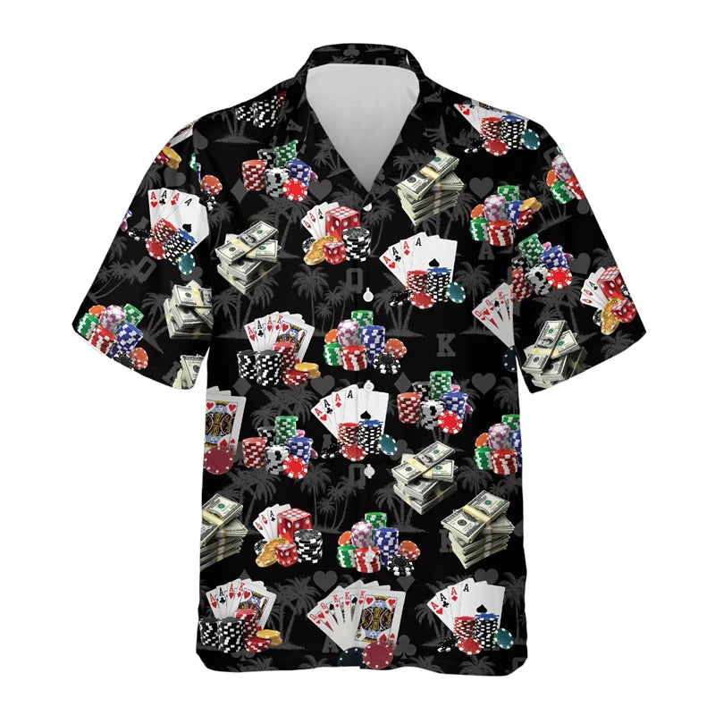 Gambling Las Vegas 3d Print Beach Shirts For Men