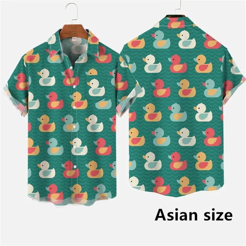 Hawaiian 3D Print Cartoon Cute Duck Shirt