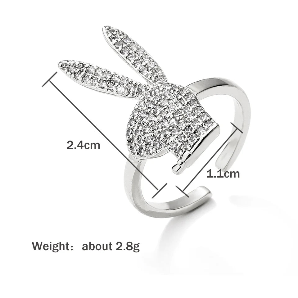 ZAKOL Cute Rabbit Open Rings