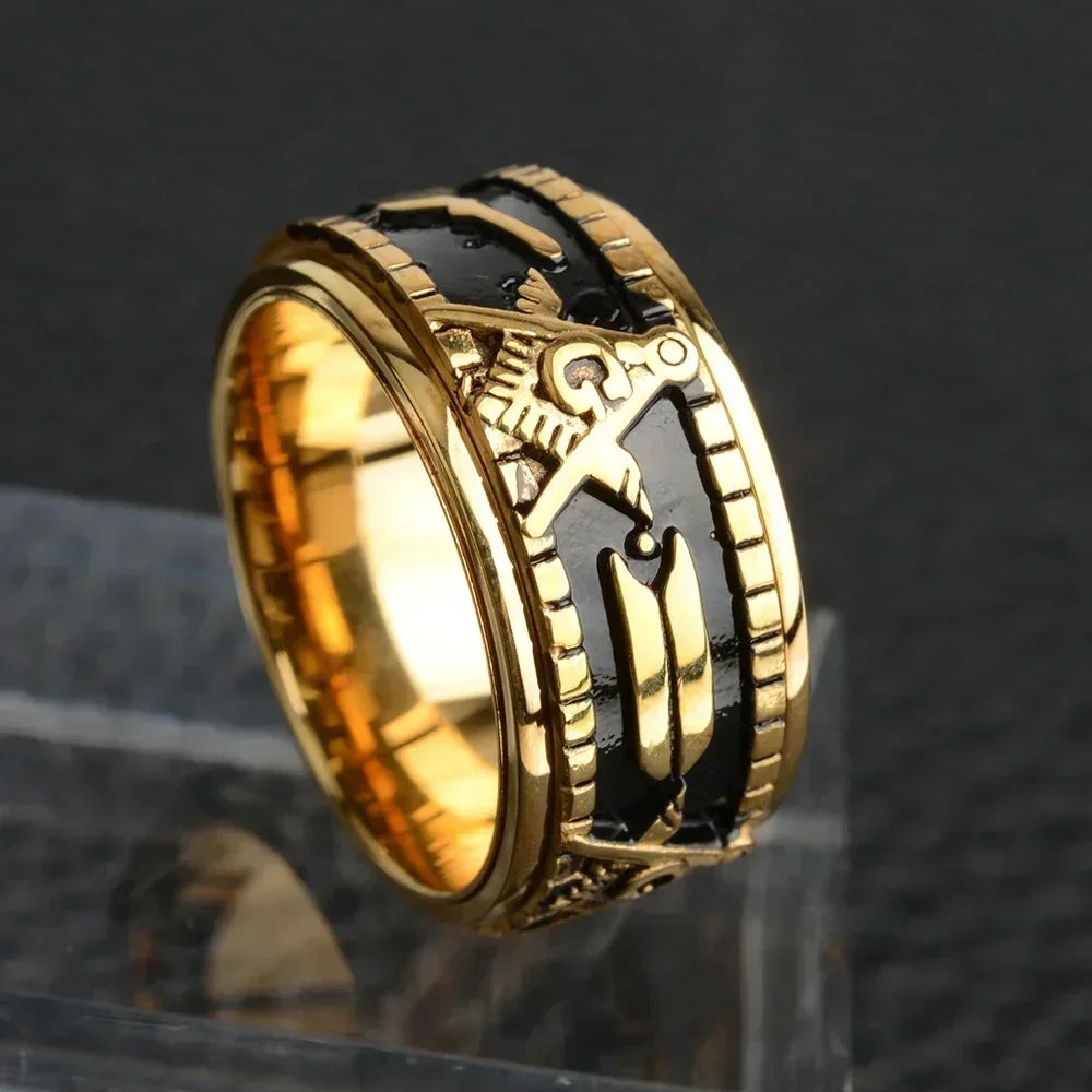 Rotatable Stainless Steel Masonic Rings