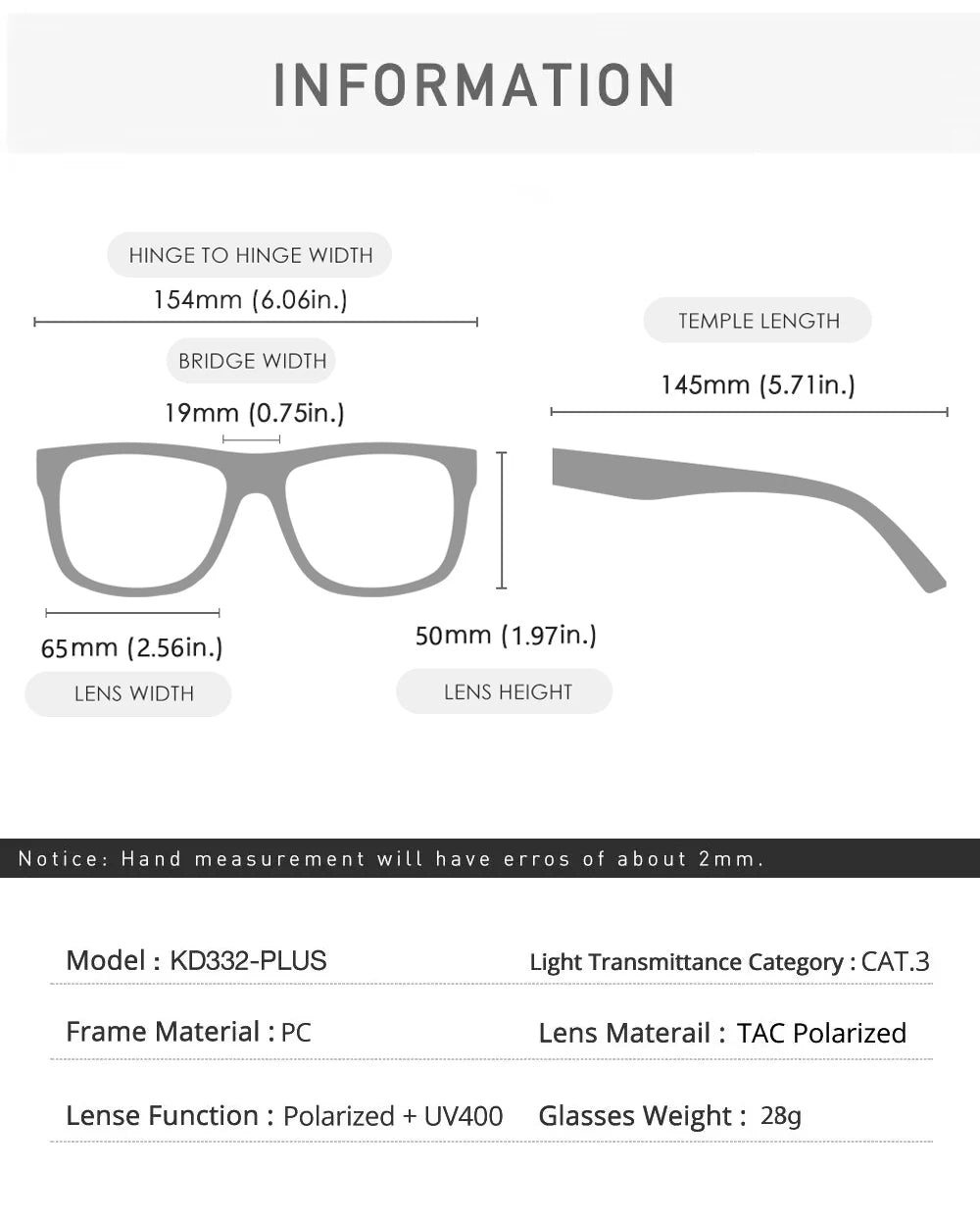 KDEAM Original Design Polarized Sunglasses