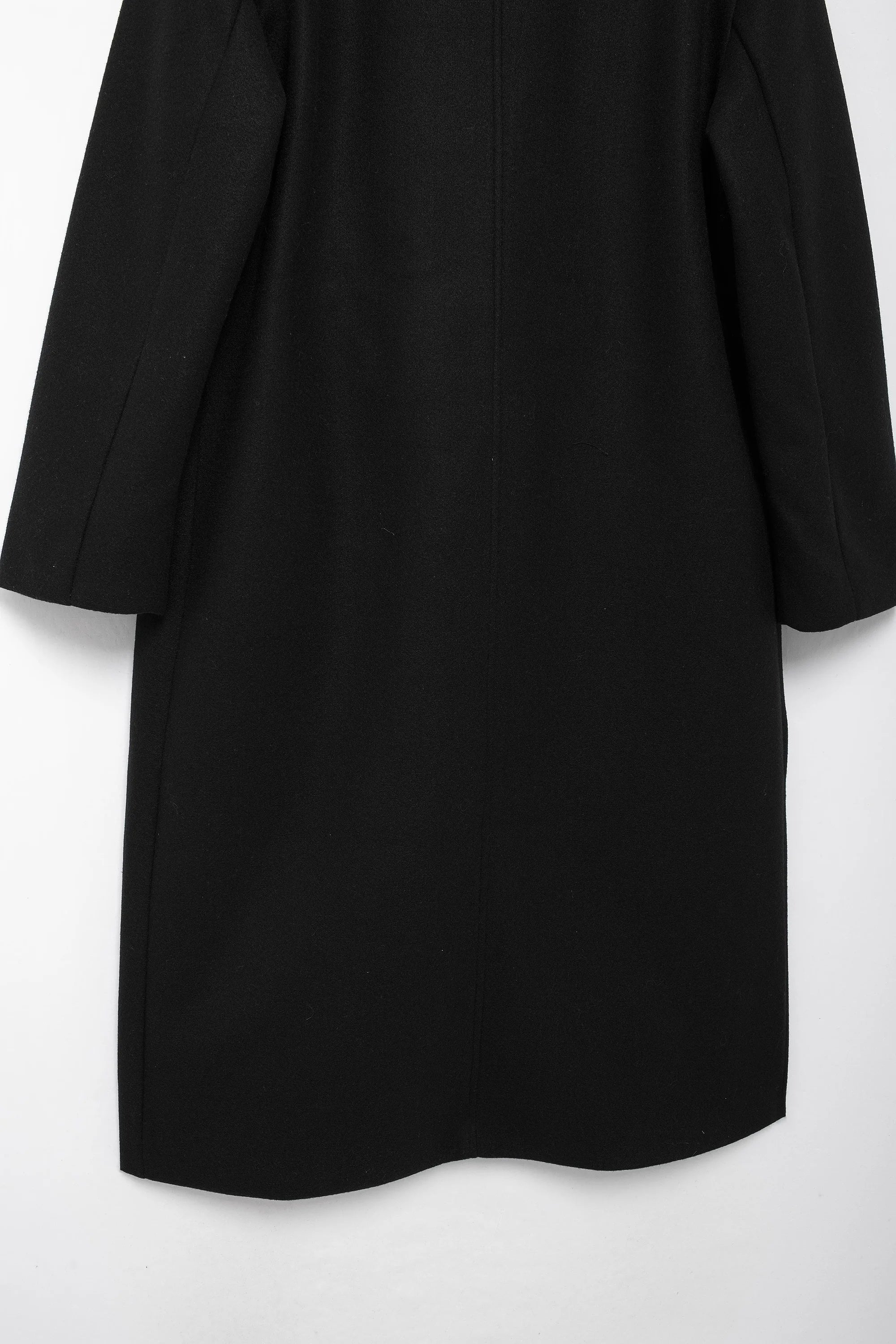 TRAFZA Solid Lapel Double Breasted Coat