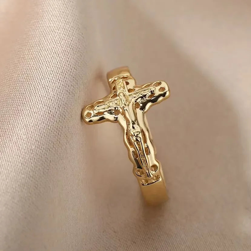 Vintage Jesus Cross Ring