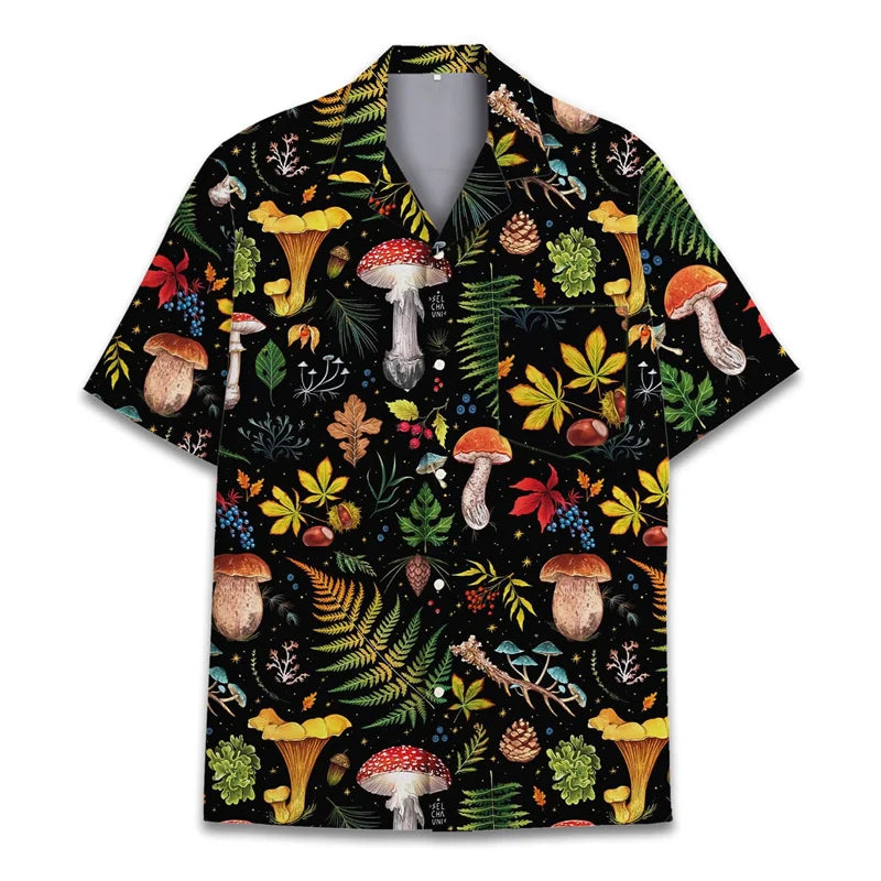 Colorful Mushroom 3d Print Hawaiian Shirts