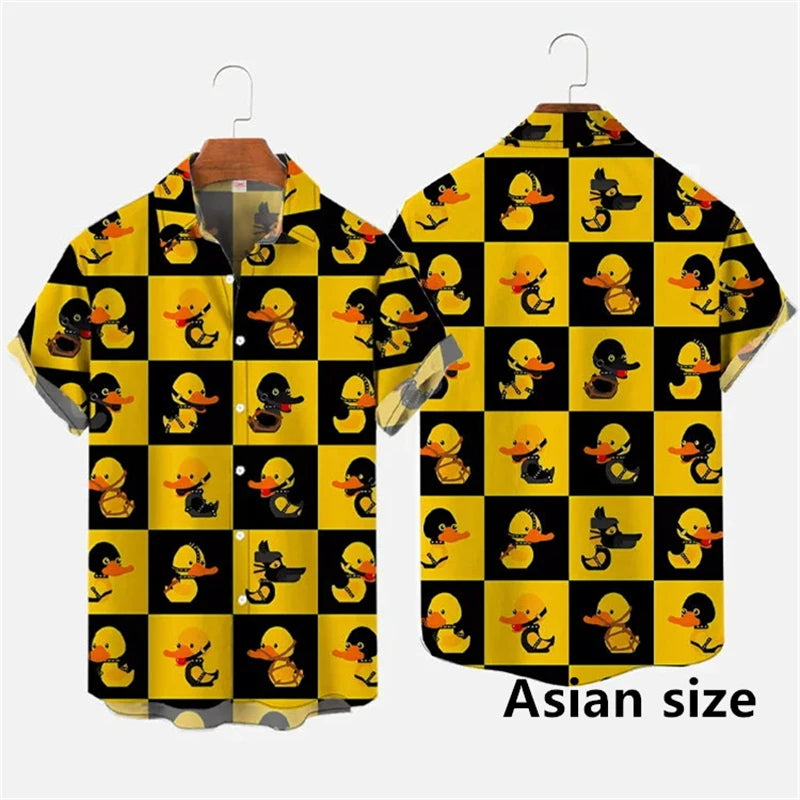 Hawaiian 3D Print Cartoon Cute Duck Shirt