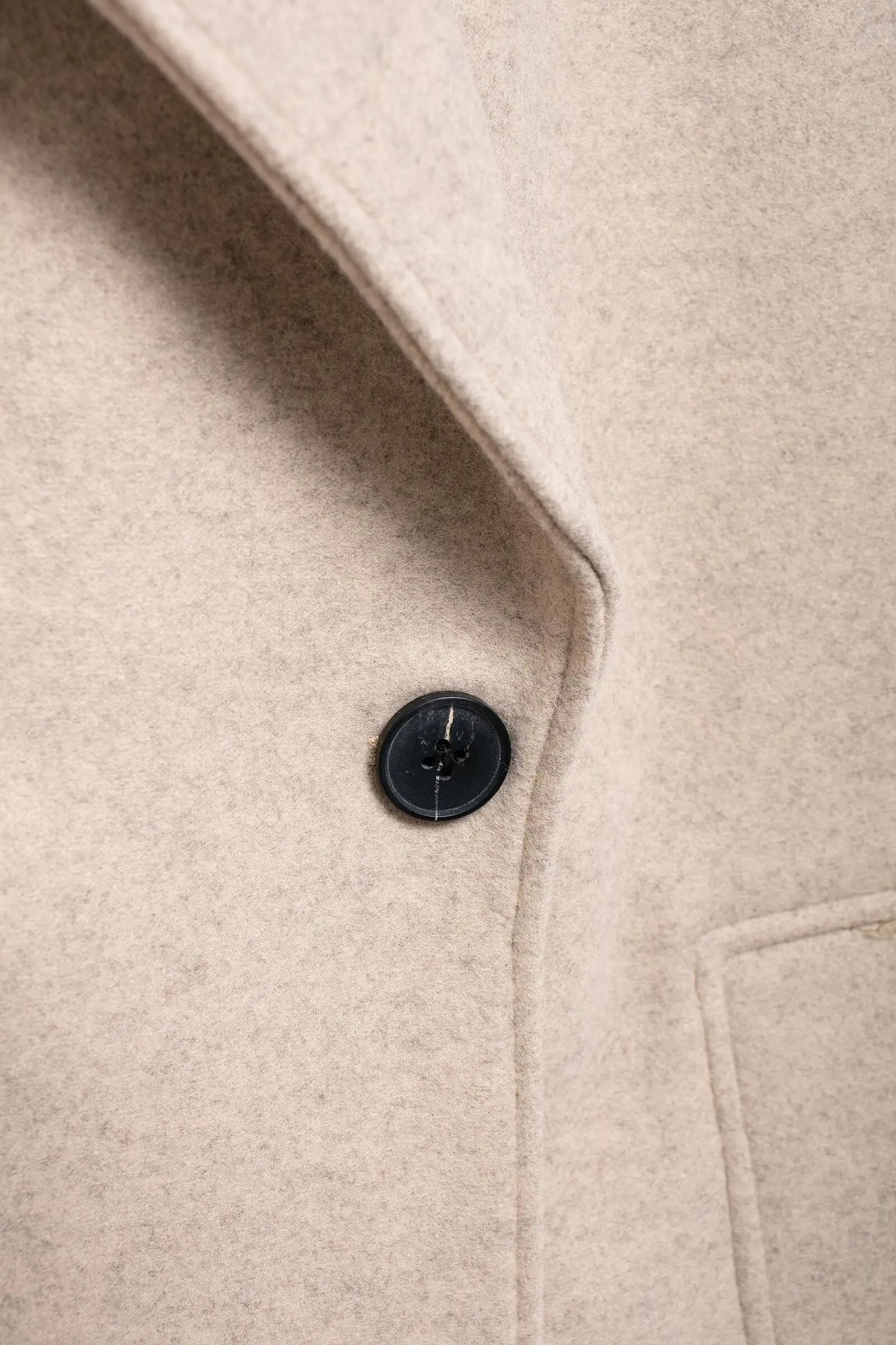 TRAFZA Solid Lapel Double Breasted Coat