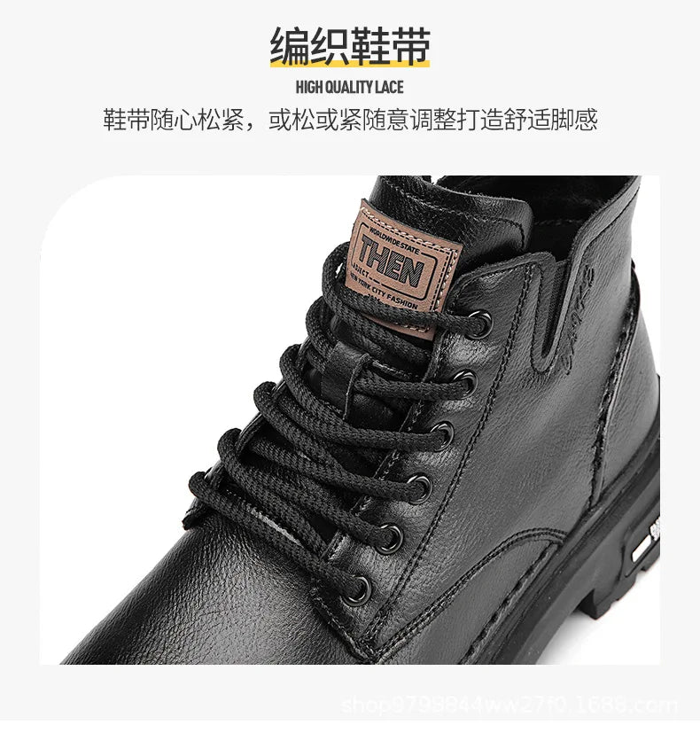 Ankle Boots Retro British High-top Boots