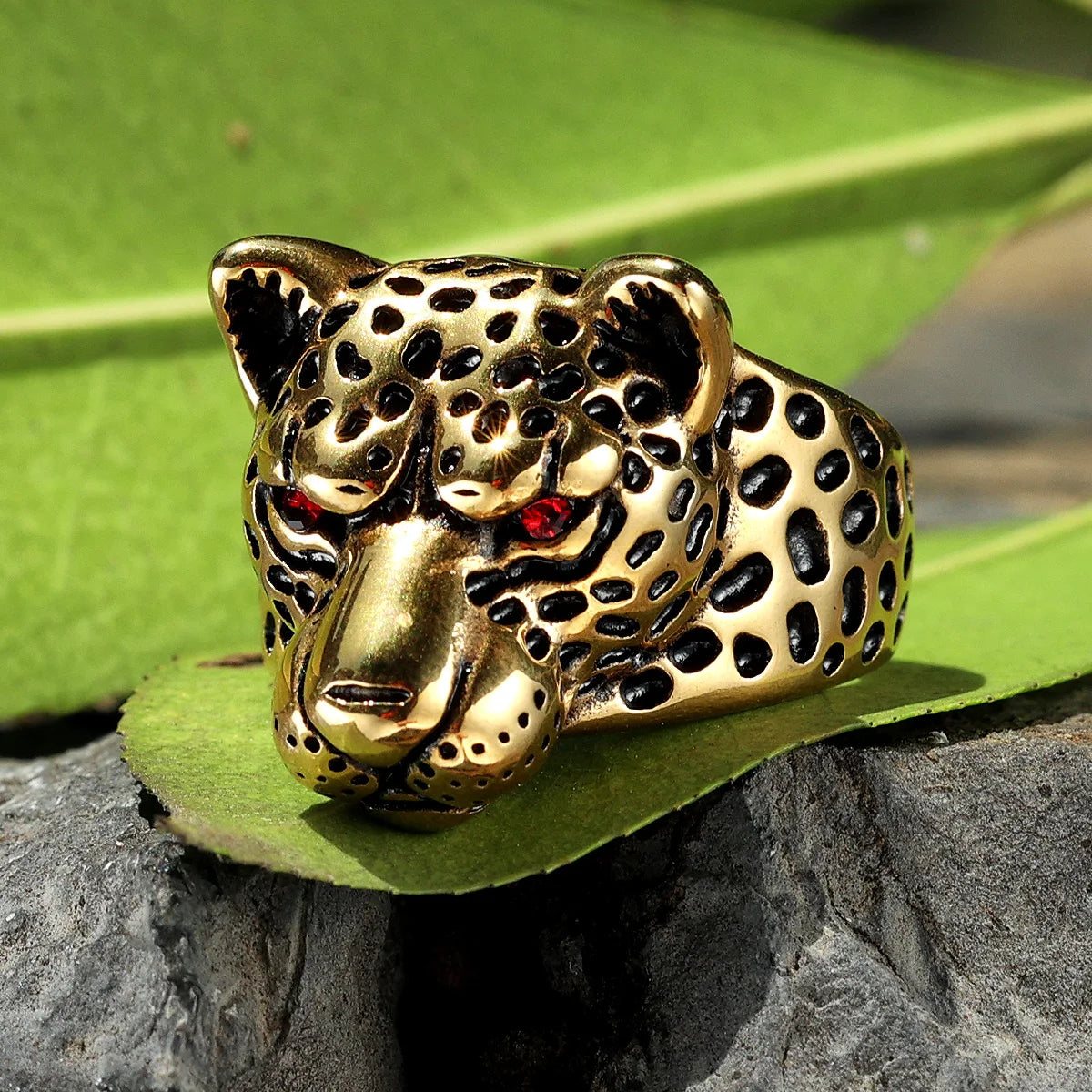 Stainless Steel Jaguar Leopard Animal ring