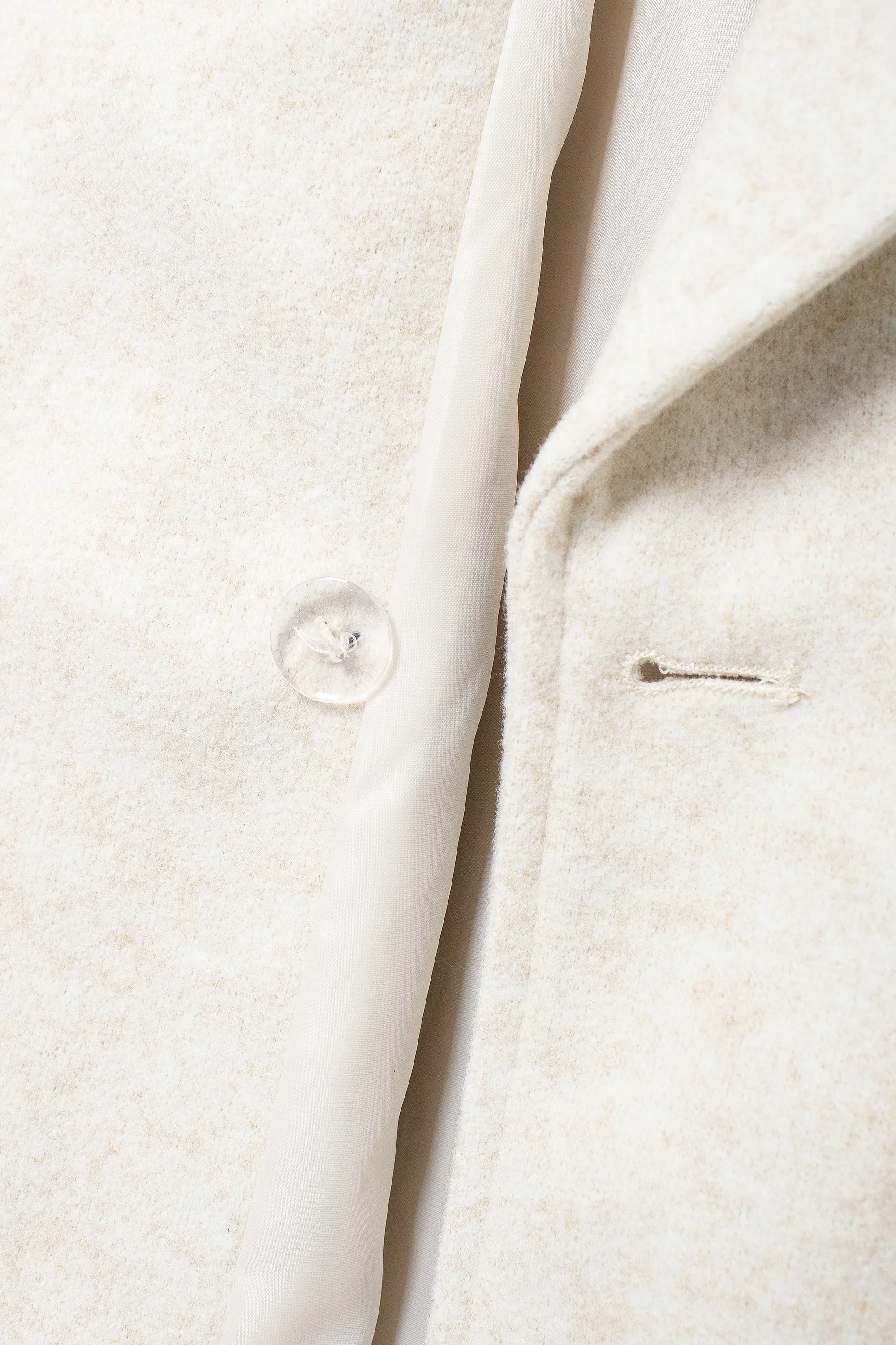 TRAFZA Solid Lapel Double Breasted Coat