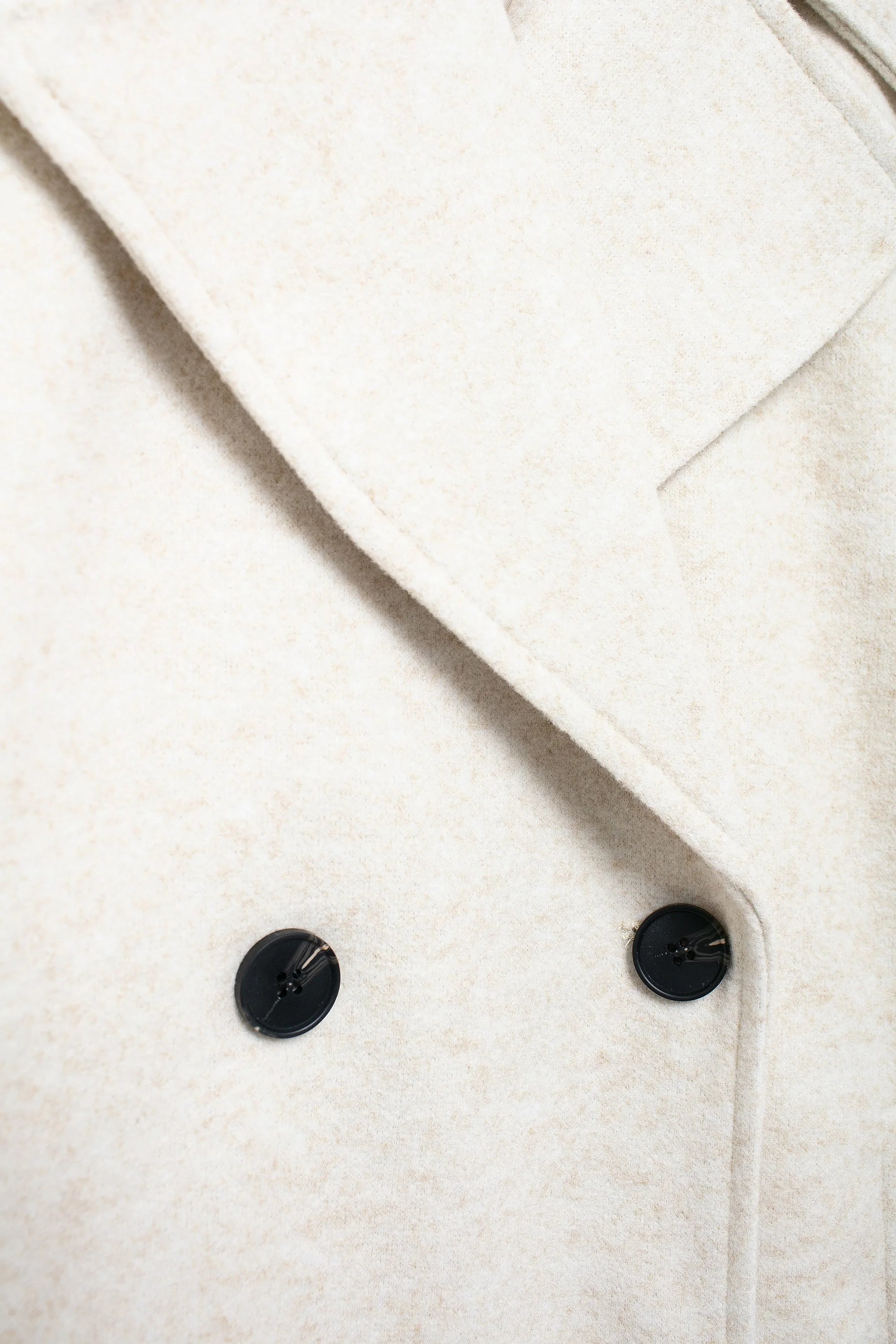 TRAFZA Solid Lapel Double Breasted Coat