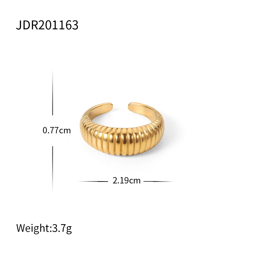 18K Gold Plated Stainless Steel Geometric Ring