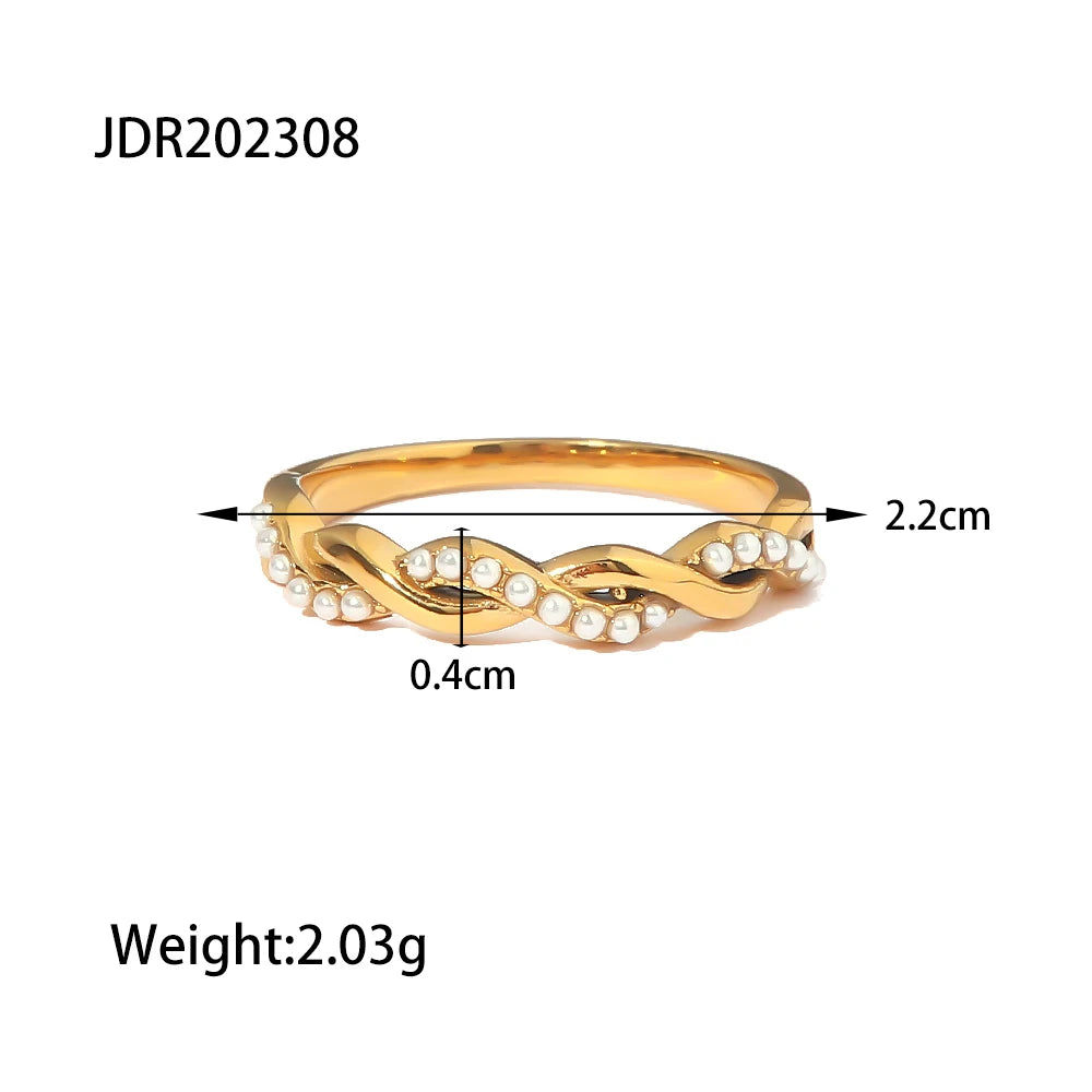 18K Gold Plated Stainless Steel Geometric Ring