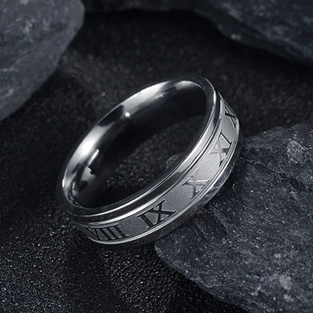 Seakissky Stainless Steel Roman Ring