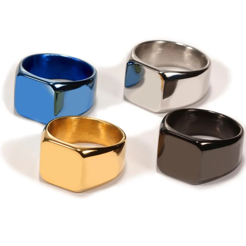 Stainless Steel Simple Style Square Ring