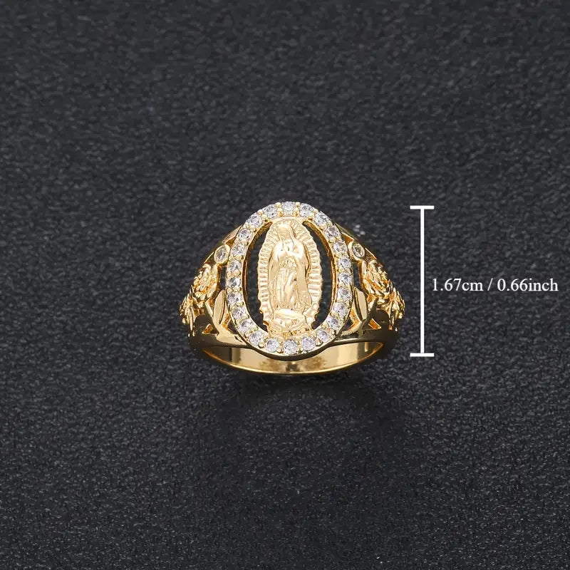 Hollow Rose Virgin Mary Ring