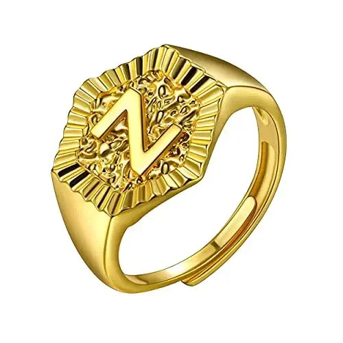 18k gold plated U7 Hexagon Surface Rings