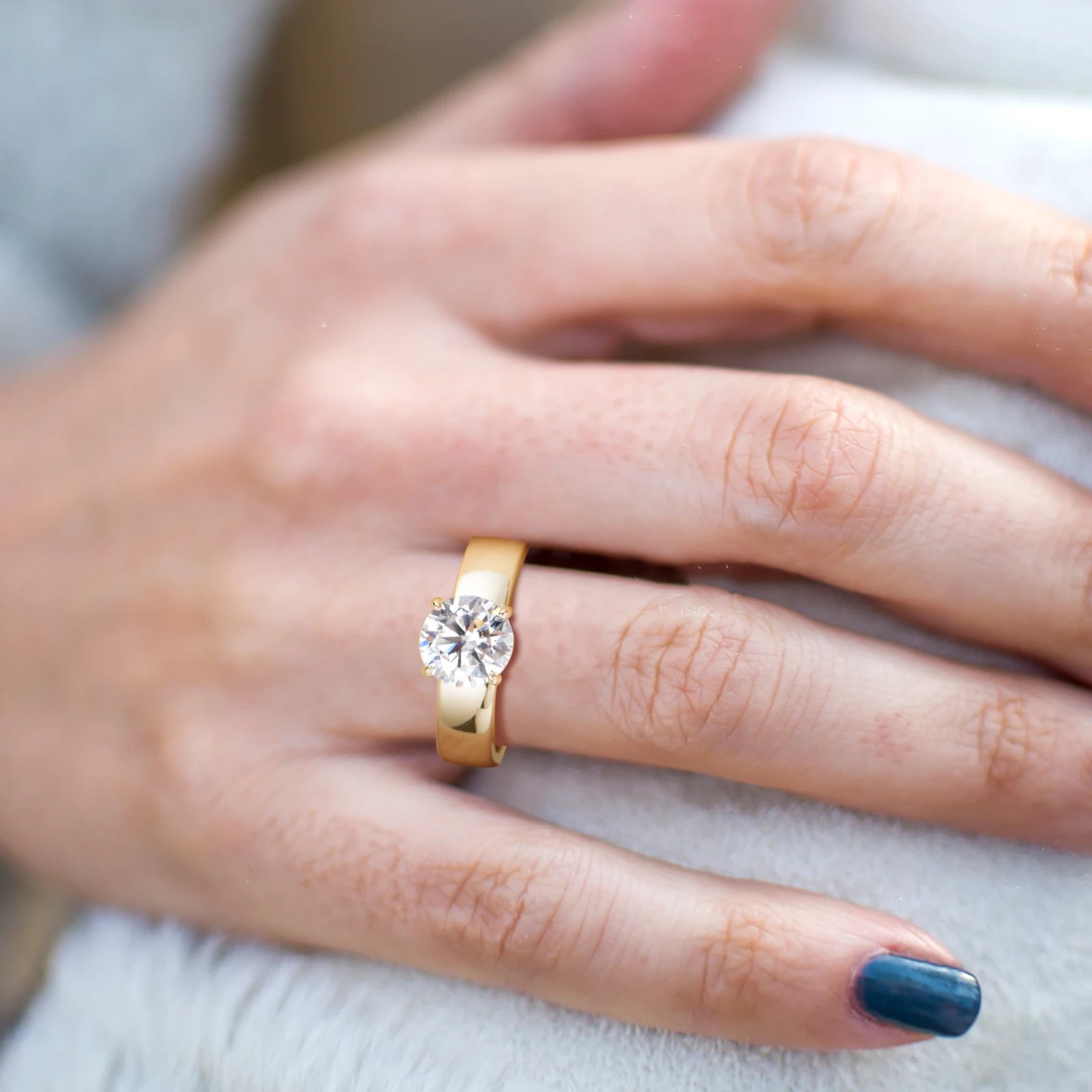 Anziw 18k Gold Plated Engagement Ring