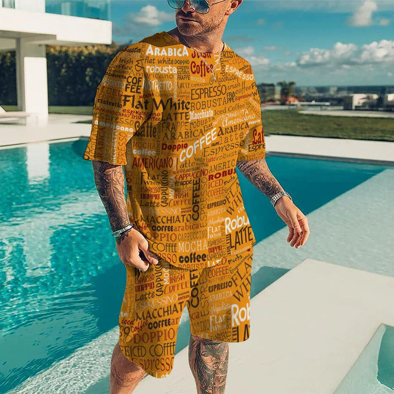 Graffiti Suit  3d Print T-Shirt And Shorts
