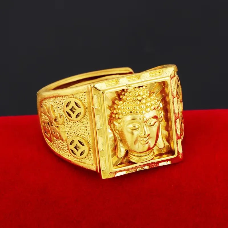 18CT Gold Plated Engraving Dragon Rings