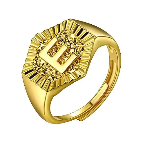 18k gold plated U7 Hexagon Surface Rings