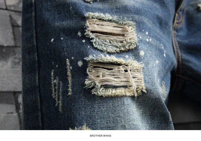 Retro Ripped Denim Shorts