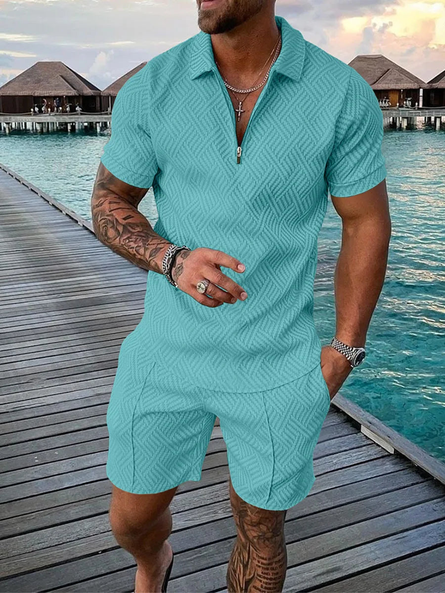 Casual Trend Print Slim Fit  T-shirt & Shorts
