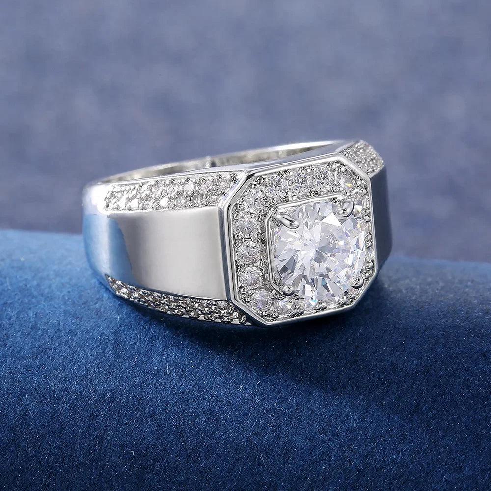 Sterling Silver Crystal Zircon Stone Ring