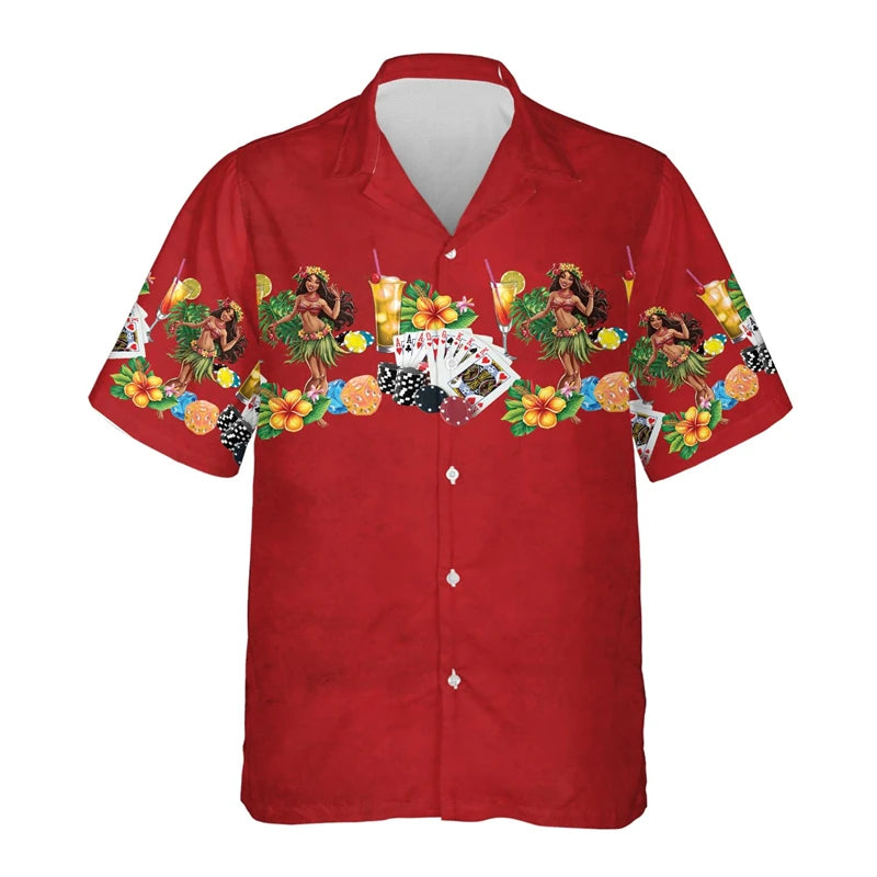 Gambling Las Vegas 3d Print Beach Shirts For Men