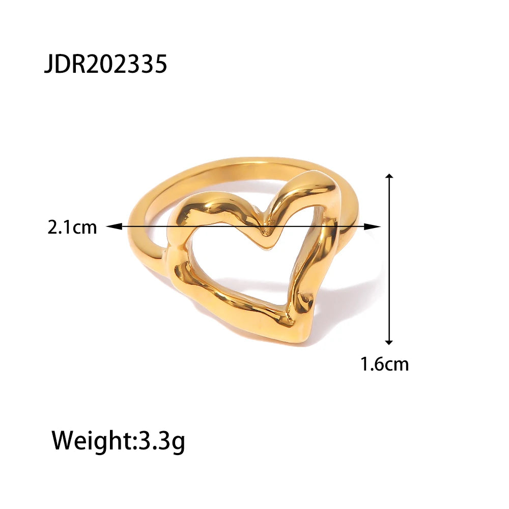 18K Gold Plated Stainless Steel Geometric Ring