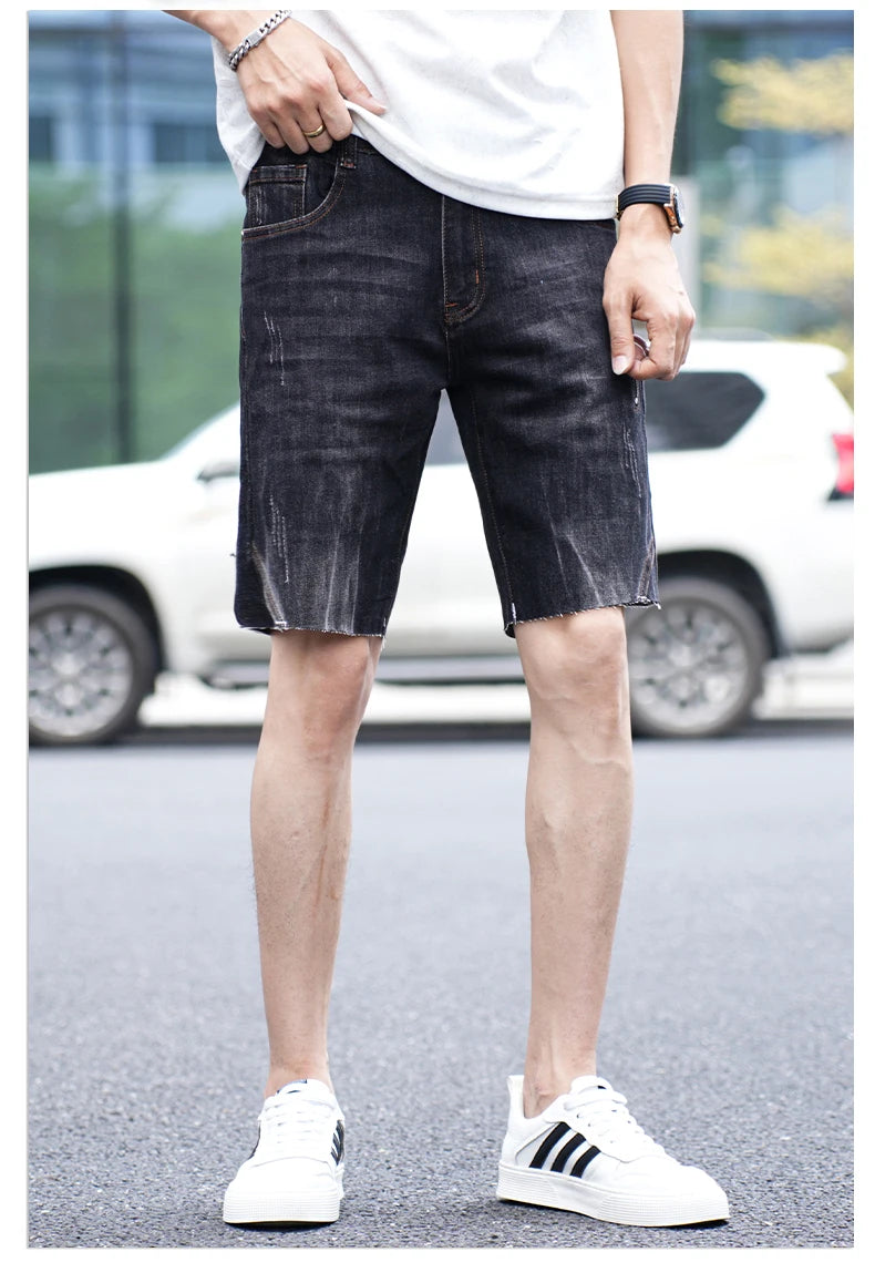 Stretch Denim Shorts