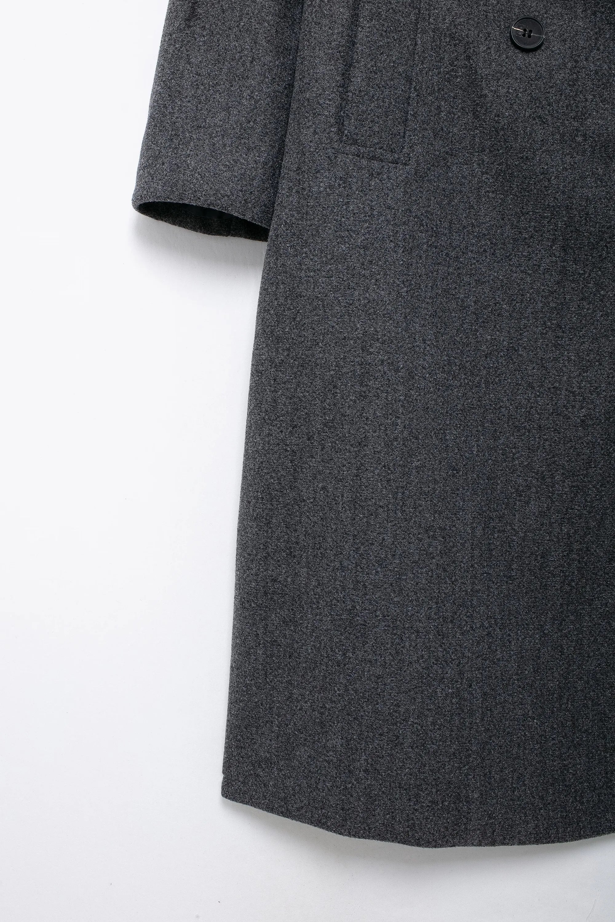 TRAFZA Solid Lapel Double Breasted Coat