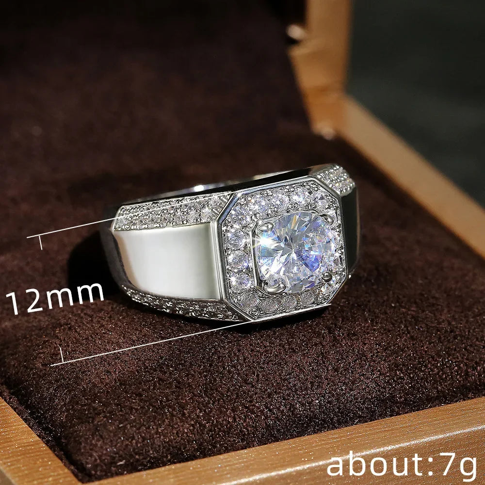 Sterling Silver Crystal Zircon Stone Ring
