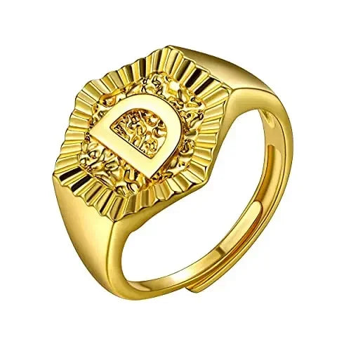 18k gold plated U7 Hexagon Surface Rings