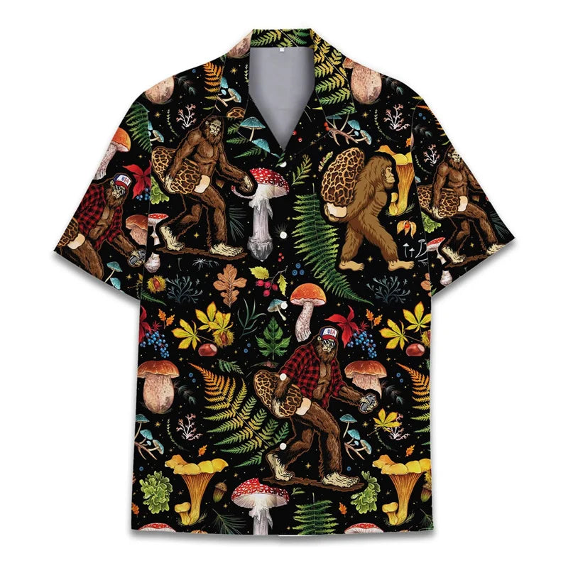 Colorful Mushroom 3d Print Hawaiian Shirts