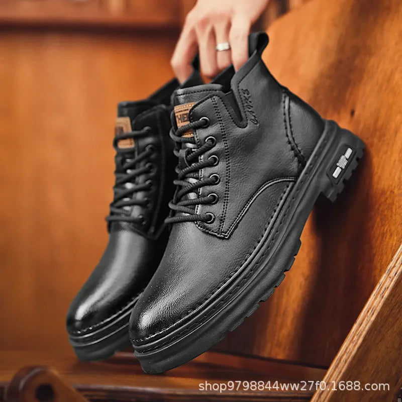 Ankle Boots Retro British High-top Boots