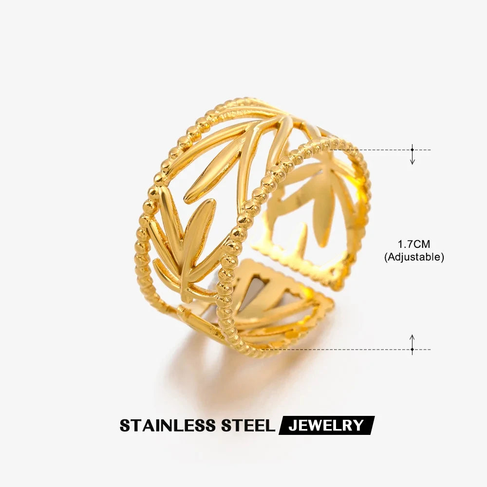Shell Rings for Women Adjustable Gold Color