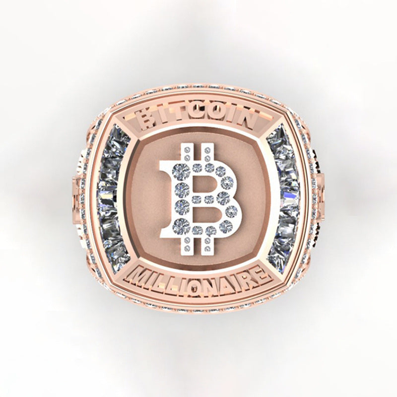 BITCOIN Commemorative rose gold color Ring