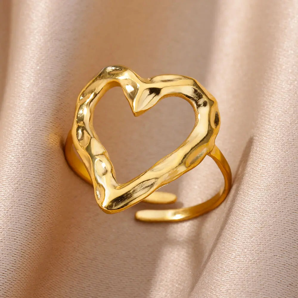 Shell Rings for Women Adjustable Gold Color