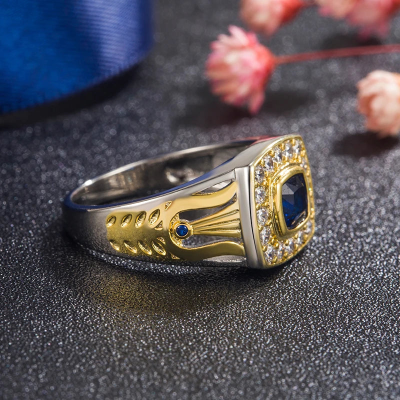 FUIHETYS  925 Silver Zircon Gemstone Ring