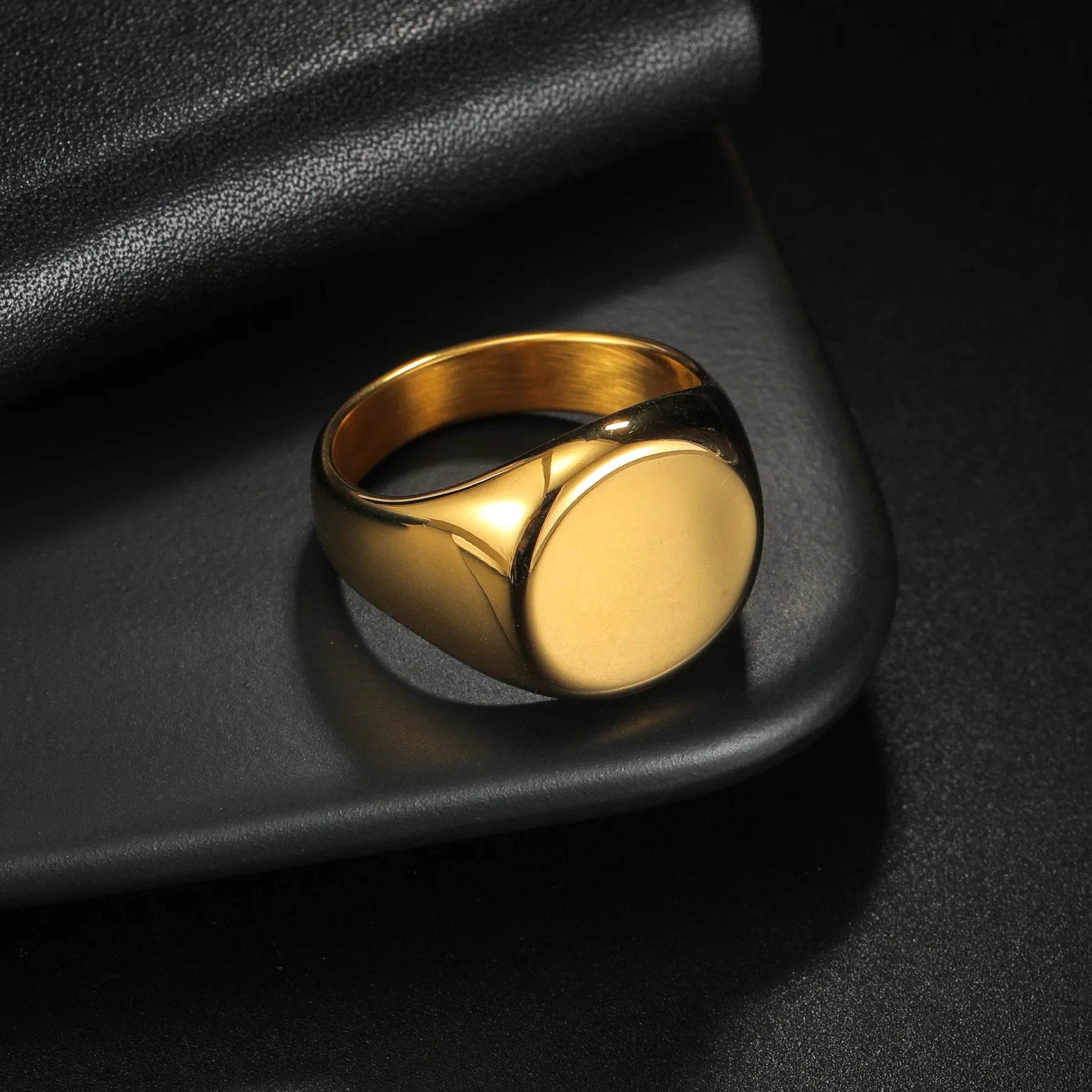 316L Stainless Steel Round Signet Ring